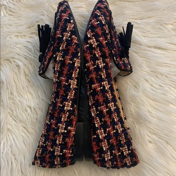 SOLE Society Women's Tweed Loafers - Navy and Orange size 9.5 BNWOT - Picture 8 of 12